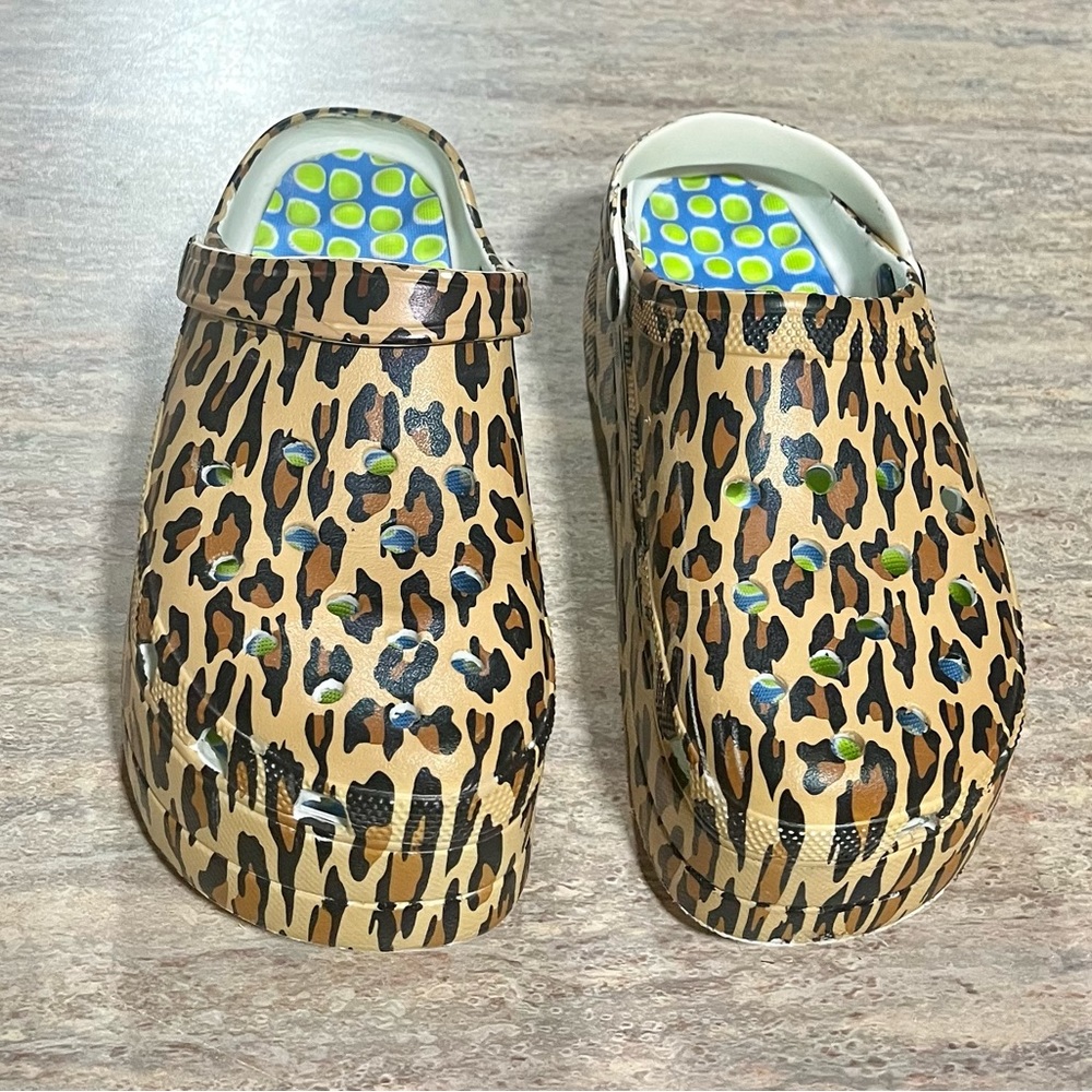 Animal Print (Leopard Print) Platform Clogs - image 1
